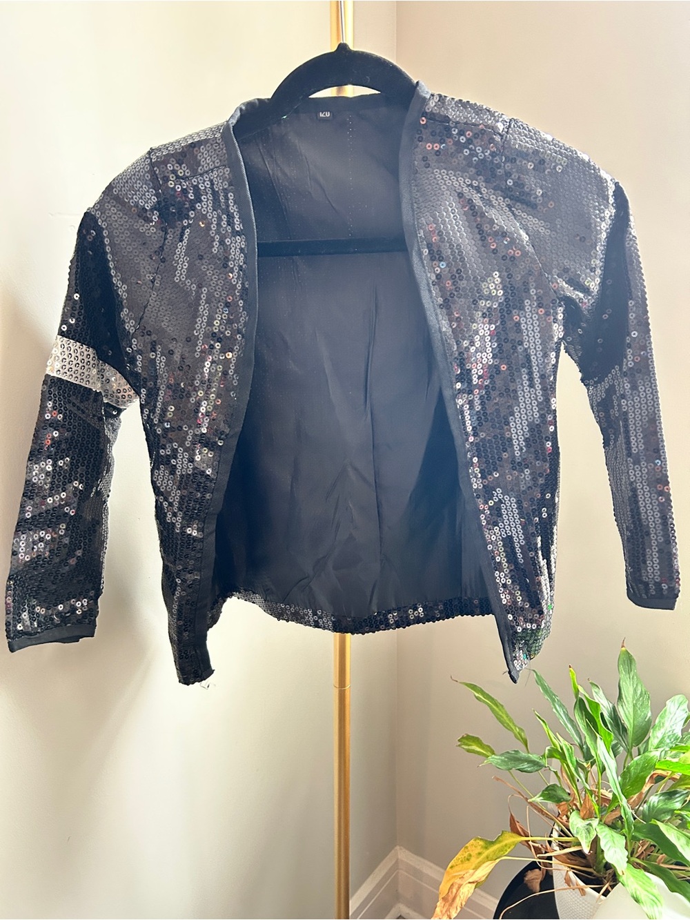 Kids Black Sequin Jacket Michael Jackson Inspired Costume - 5T